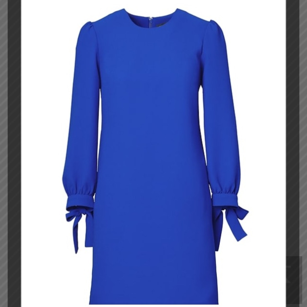 Blue tie sleeve dress